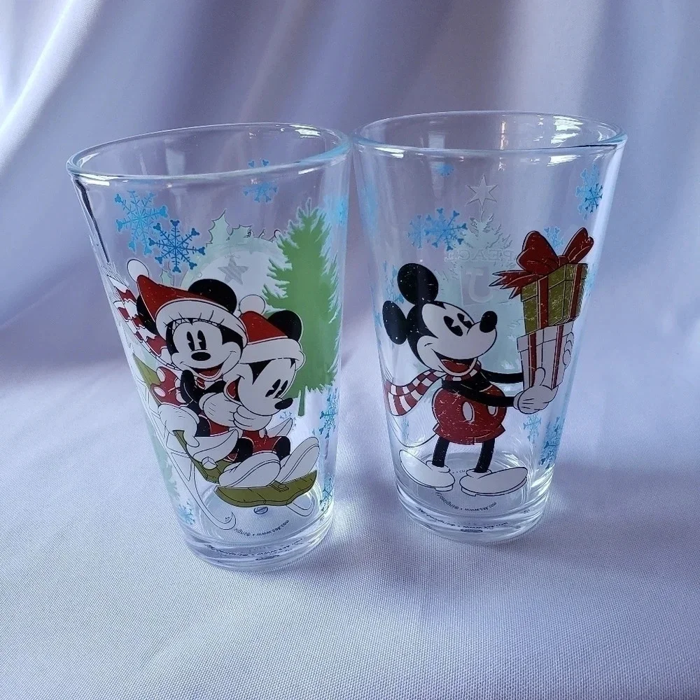 Zak!DISNEY MICKEY & MINNIE MOUSE PINT GLASSWARE SET 16OZ